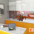 Jasa Pembuatan Kitchen Set Orange di Kebayoran Jakarta